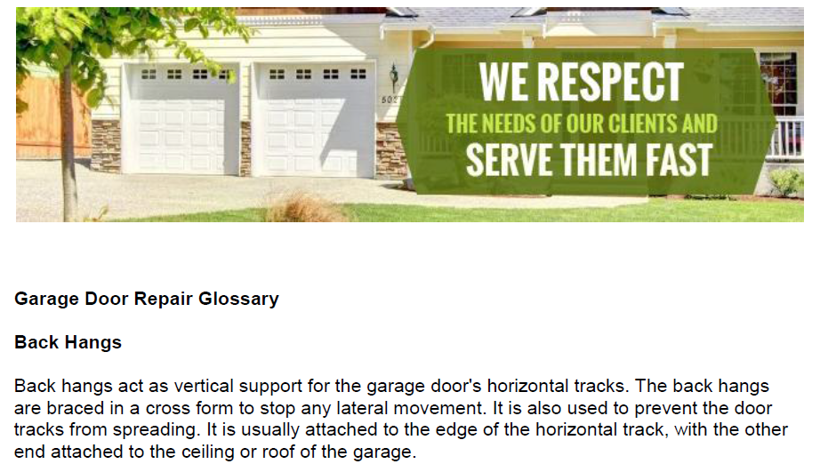 Garage Door Repair Glossary - Garage Door Repair Melrose