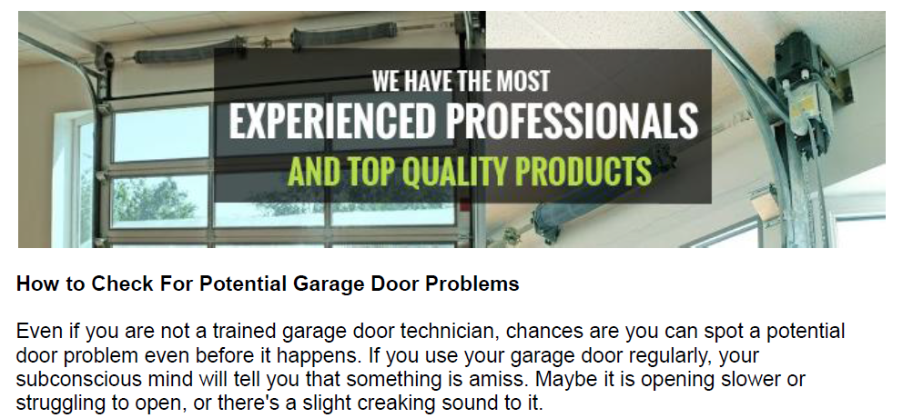 How to Check For Potential Garage Door Problems - Garage Door Repair Melrose