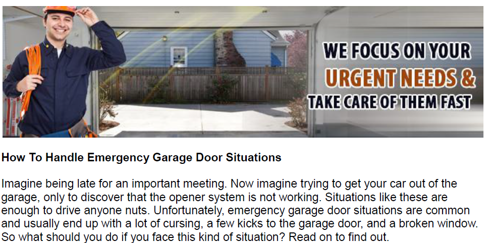 How To Handle Emergency Garage Door Situations - Garage Door Repair Melorse